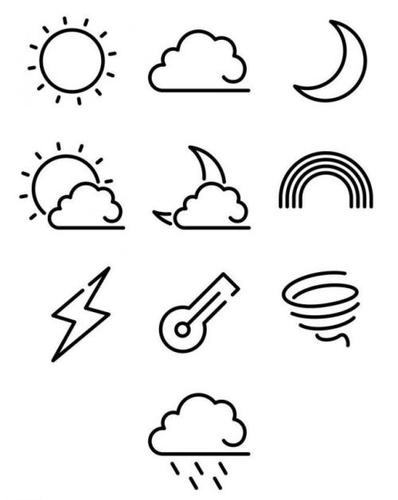 天气预报简笔画 天气预报简笔画 卡通